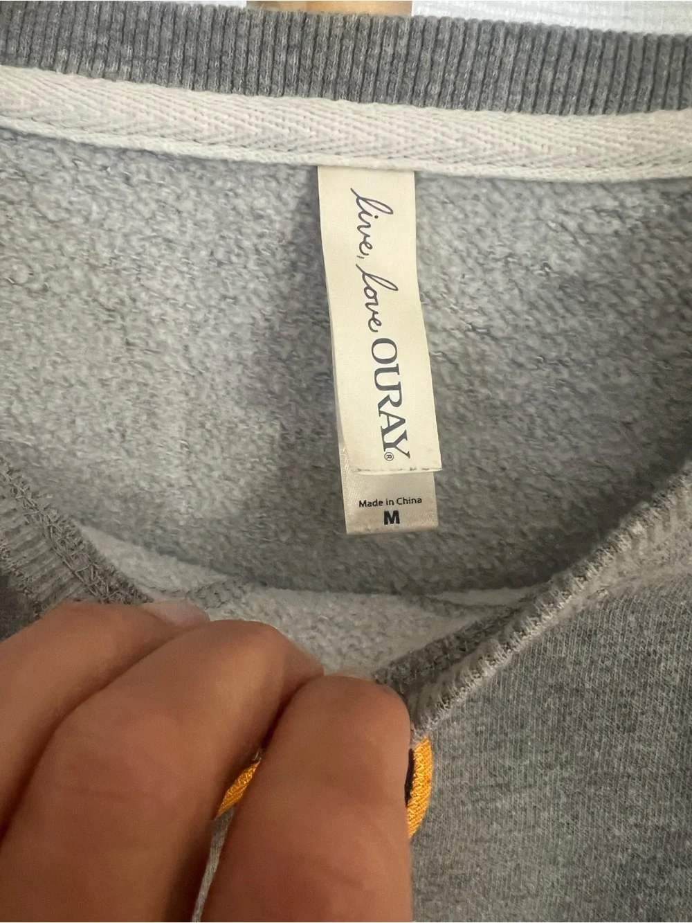 Cal crewneck Sweatshirt in Grey with Navy and Gold - Picture 3 of 5